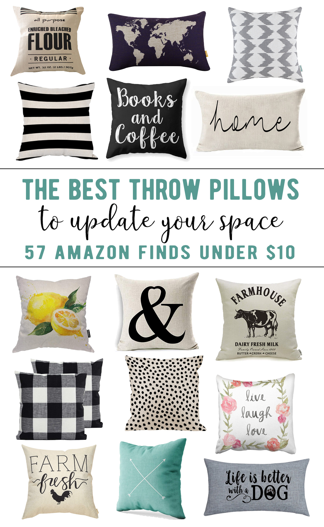 57 Cute Throw Pillows Under $10