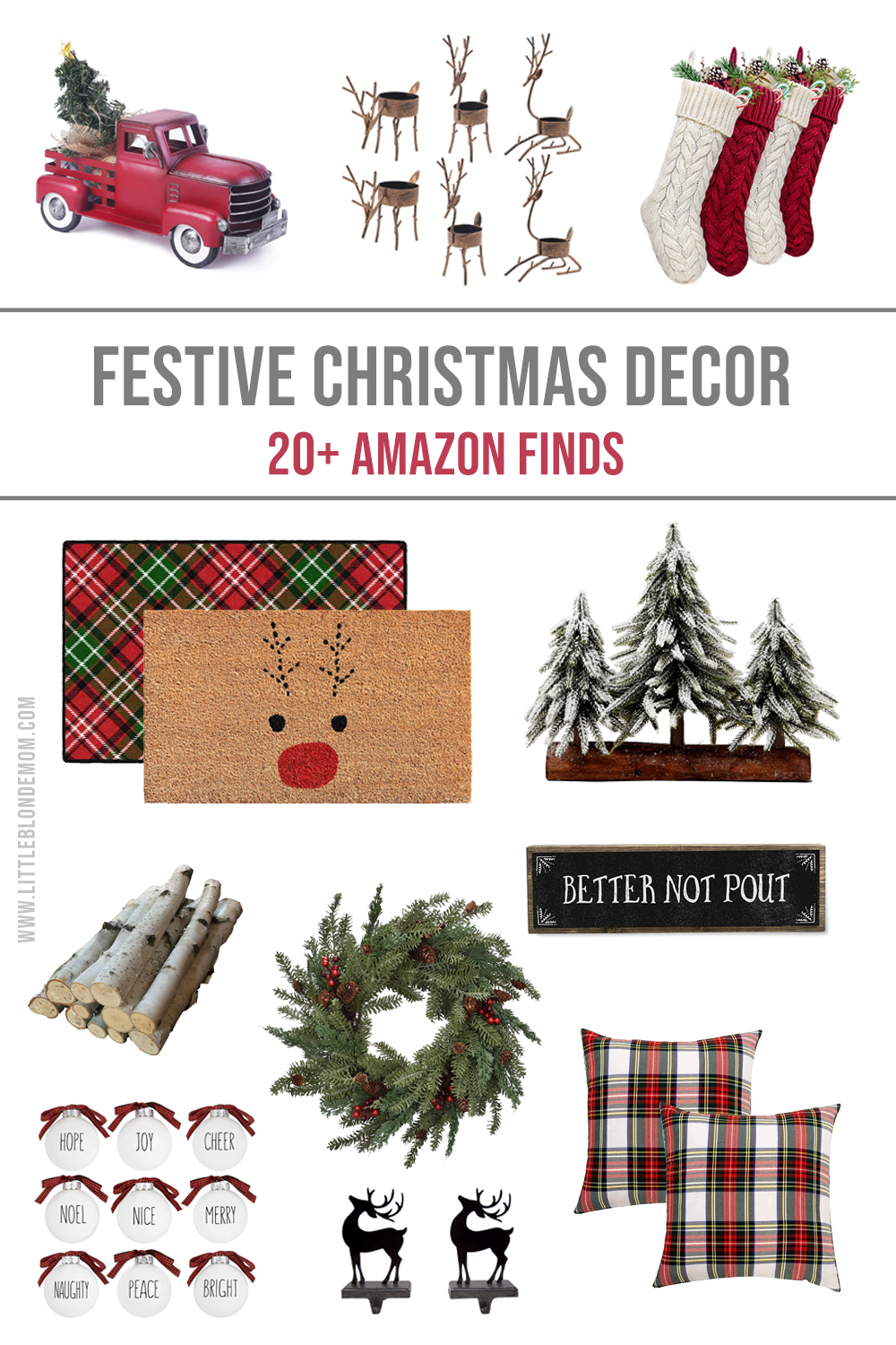 Festive Christmas Decor on Amazon 2021 little blonde mom