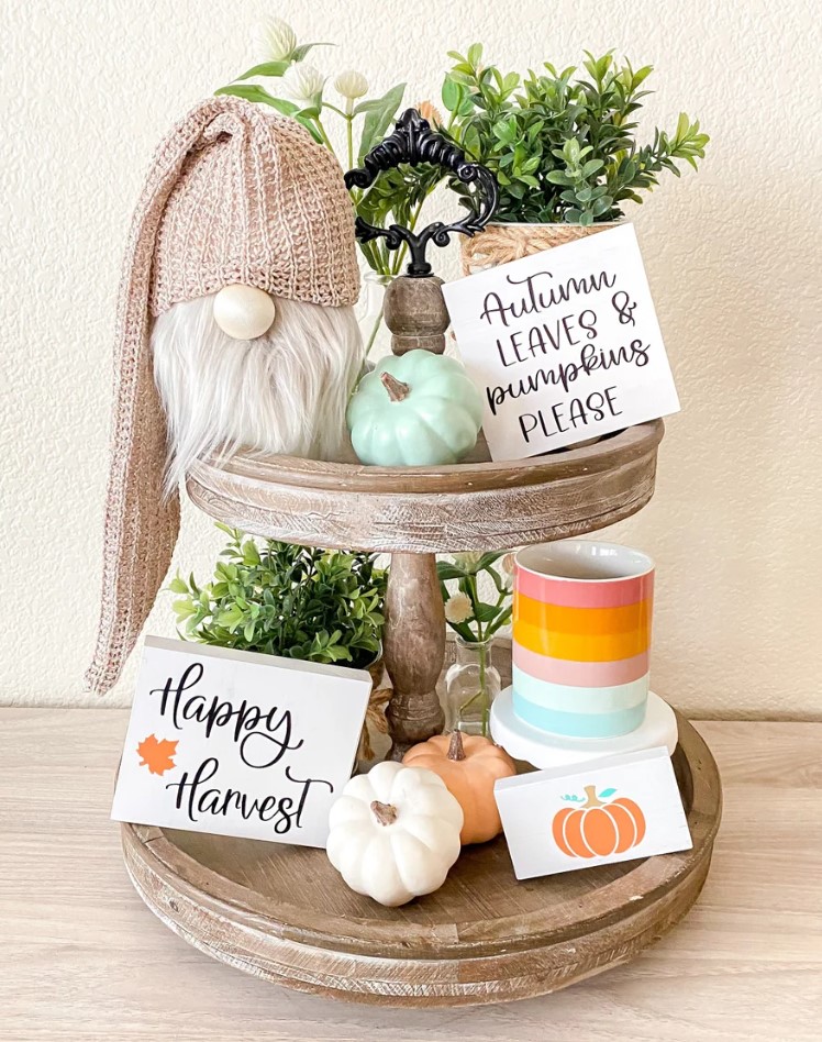 Amazing Tiered Tray Ideas for Autumn - little blonde mom